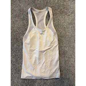 Lululemon Tank Top Womens 4* White Sculpt Tank Racerback Mesh Back Athletic Yoga